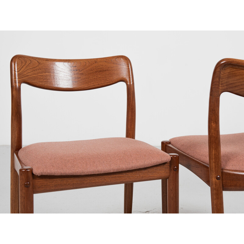 Conjunto de 6 cadeiras de teca dinamarquesas vintage por Johannes Andersen para Uldum, 1960