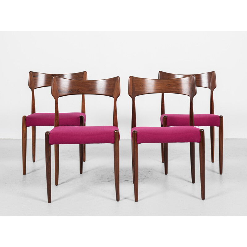 Set of 4 mid century Danish chairs in rosewood by Bernhard Pedersen & Søn, 1960s