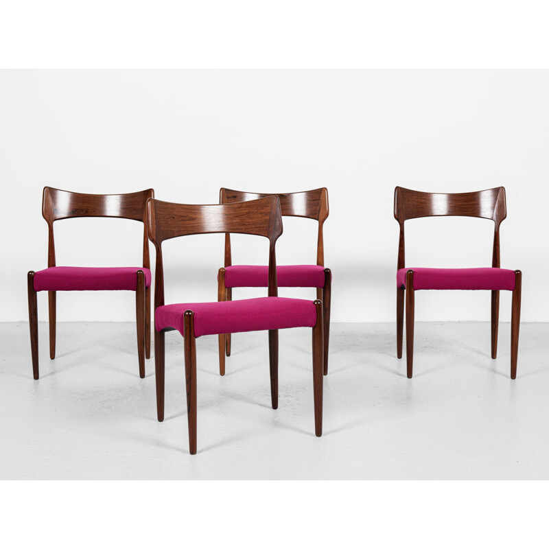 Set of 4 mid century Danish chairs in rosewood by Bernhard Pedersen & Søn, 1960s