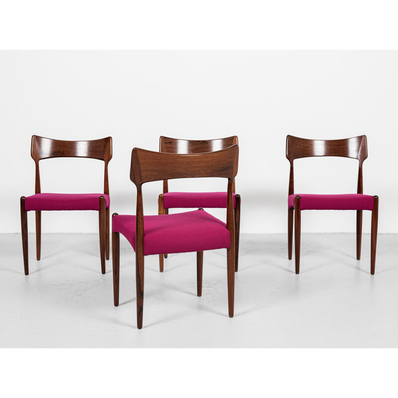 Set of 4 mid century Danish chairs in rosewood by Bernhard Pedersen & Søn, 1960s