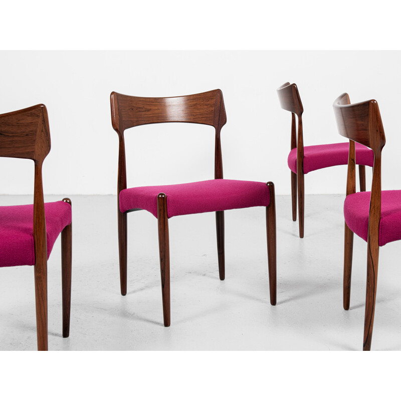 Set van 4 vintage Deense rozenhouten stoelen van Bernhard Pedersen