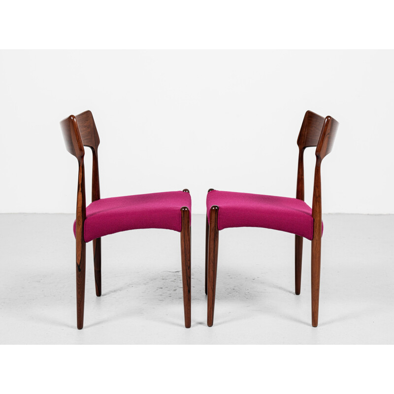 Set van 4 vintage Deense rozenhouten stoelen van Bernhard Pedersen
