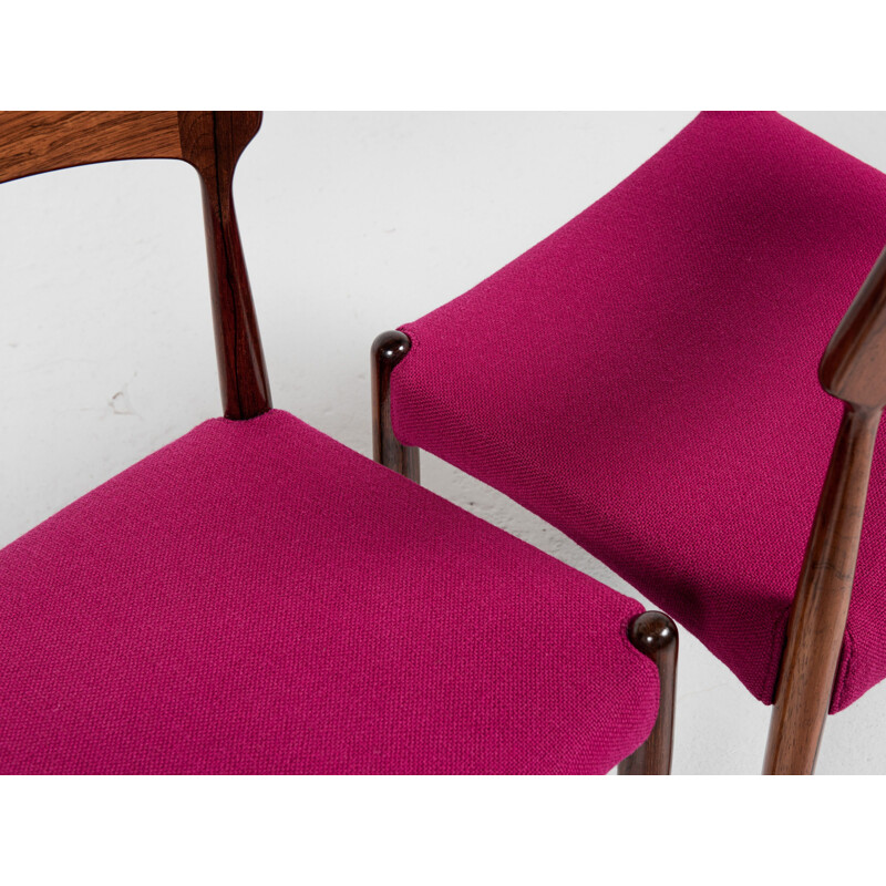 Conjunto de 4 cadeiras de pau-rosa dinamarquesas vintage por Bernhard Pedersen
