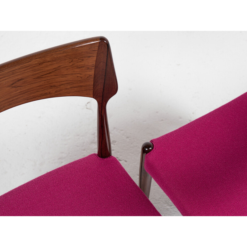 Conjunto de 4 cadeiras de pau-rosa dinamarquesas vintage por Bernhard Pedersen