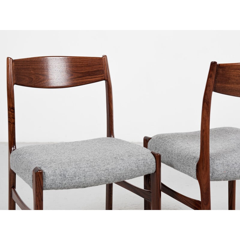 Set of 6 mid century Danish dining chairs in rosewood by Glyngøre Stolefabrik, 1960s