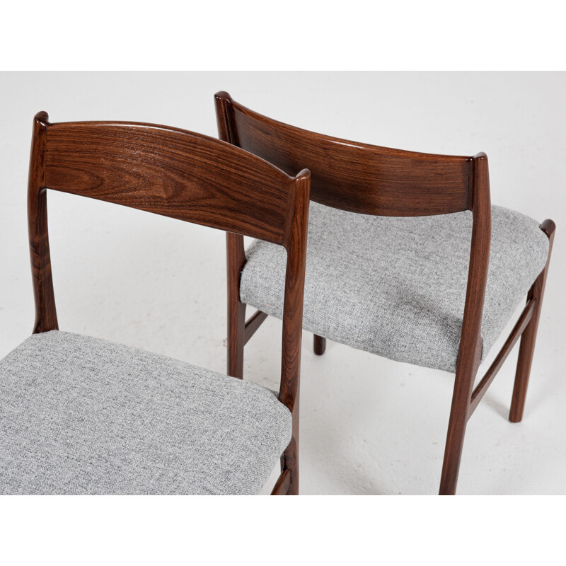 Set of 6 mid century Danish dining chairs in rosewood by Glyngøre Stolefabrik, 1960s