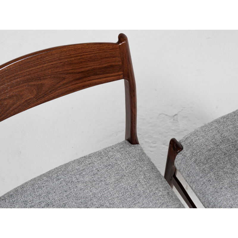 Set of 6 mid century Danish dining chairs in rosewood by Glyngøre Stolefabrik, 1960s