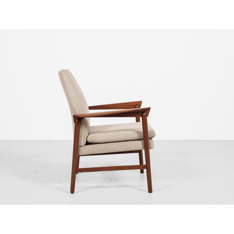 Cadeirão de teca dinamarquês Vintage por Finn Juhl para Fritz Hansen, 1960