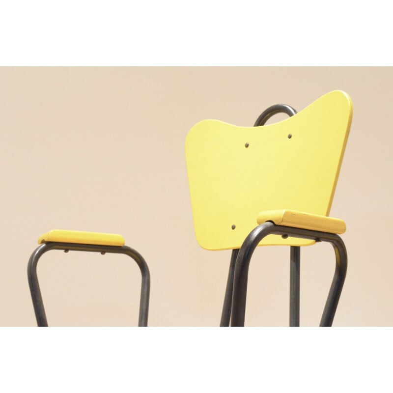 Paire de fauteuils Arteluce noir et jaune - 1950