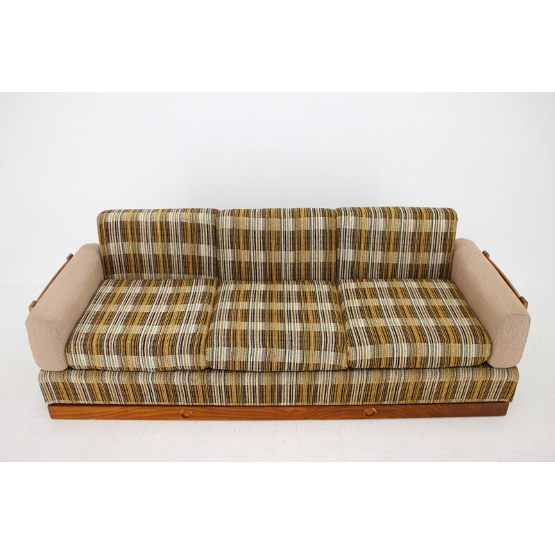 Vintage three seater sofa by Drevotvar, Czechoslovakia 1970s