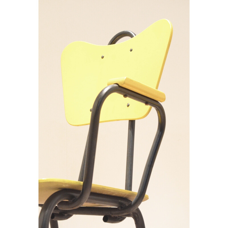 Pair of black and yellow Arteluce armchairs - 1950s