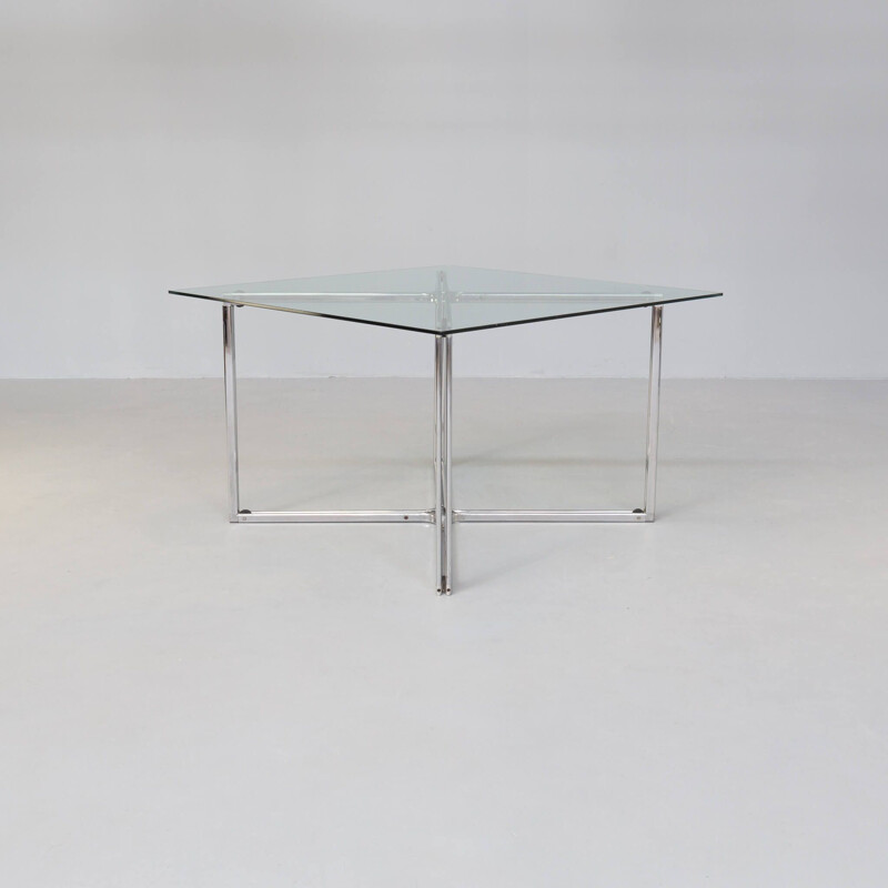 Vintage chromen tafel met kruisframe van Gastone Rinaldi