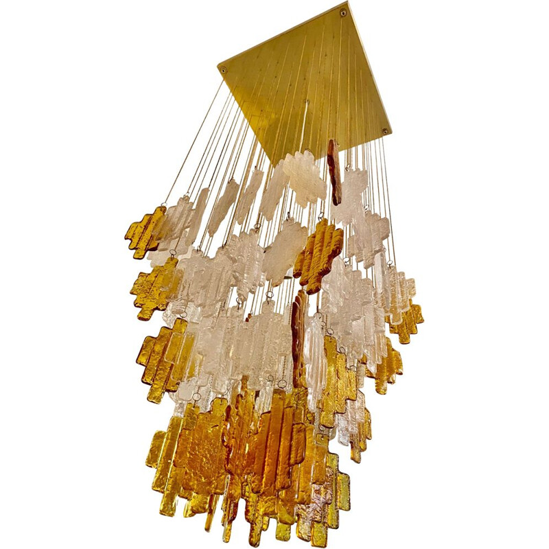 Vintage chandelier by Albano Poli for Poliarte, 1970