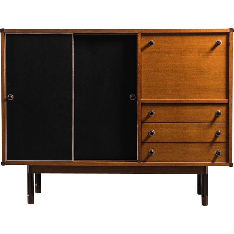 Vintage houten en teakhouten dressoir van George Coslin voor 3V Arredamenti, 1960