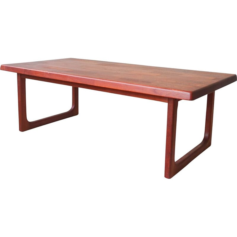 Scandinavian vintage coffee table in solid teak by Niels Bach for Randers, Denmark 1970