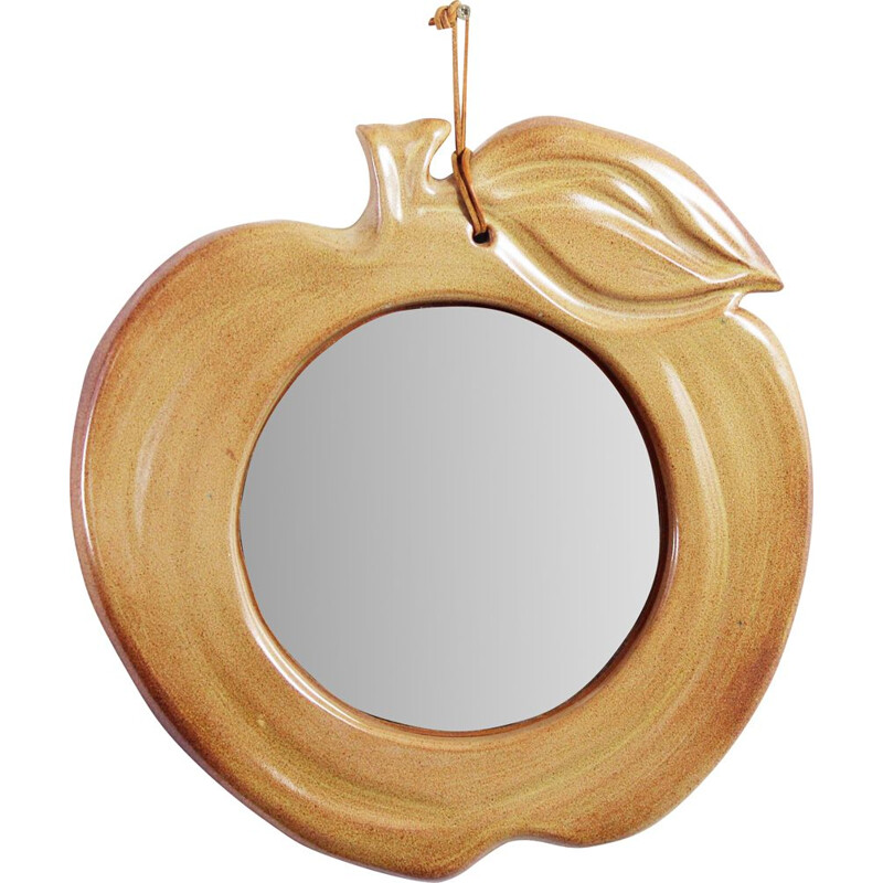 Vintage ceramic apple mirror, 1960-1970