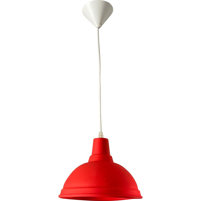 Lámpara de suspensión roja geométrica vintage, 2000