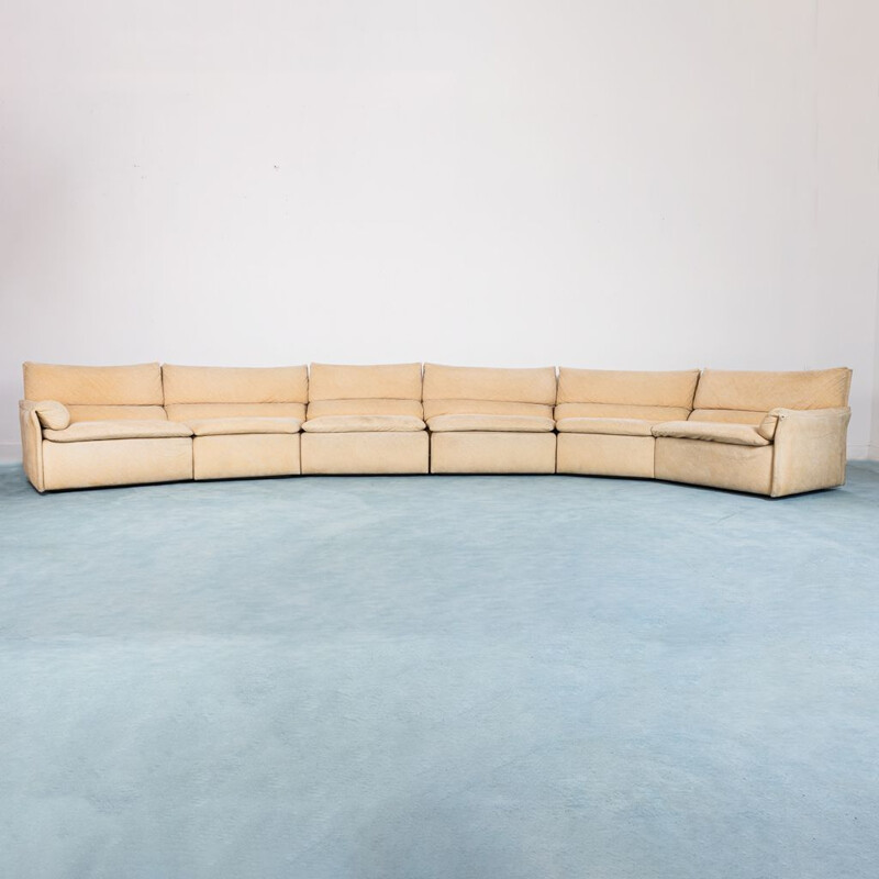 Vintage curved sofa model Queening by Saporiti, Italy 1960s