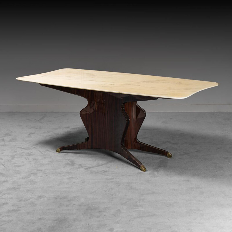 Vintage table in mahogany wood structure by Osvaldo Borsani, 1950