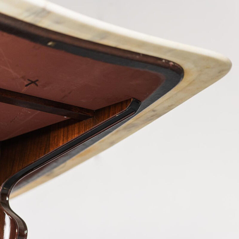 Vintage table in mahogany wood structure by Osvaldo Borsani, 1950