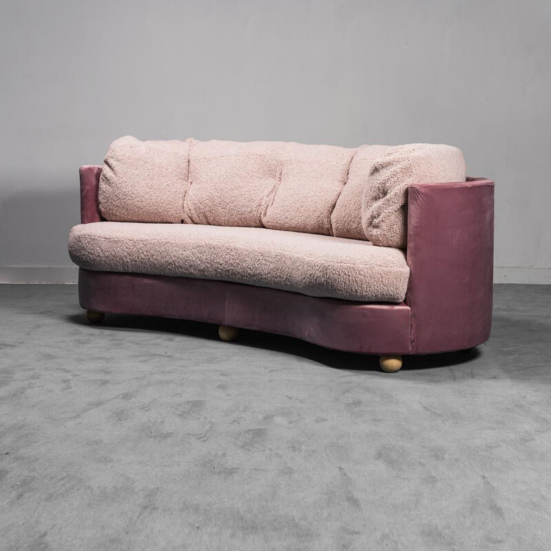 Vintage-Sofa aus Samt und Bouclé, 1970