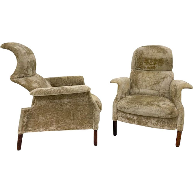 Pair of vintage armchairs "Sanluca" by Fratelli Achille and Pier Giacomo Castiglioni, Italy 1960