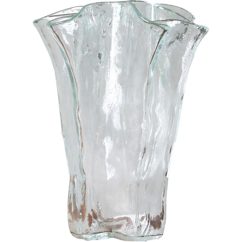 Vaso de vidro vintage de Pertti Kallioinen para Muurla, Finlândia