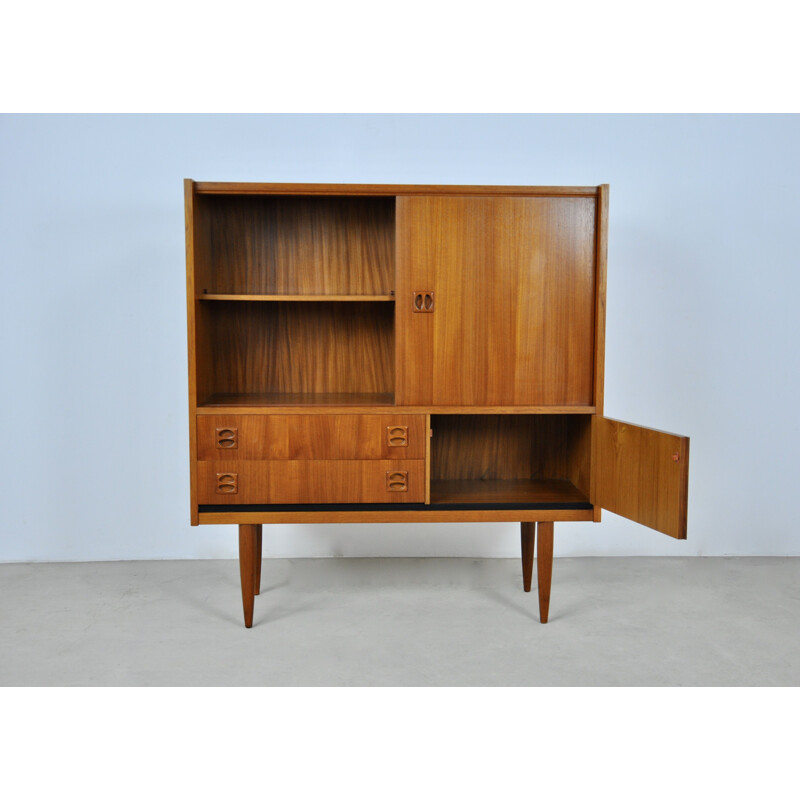 Vintage Dutch highboard with sliding door, 1960