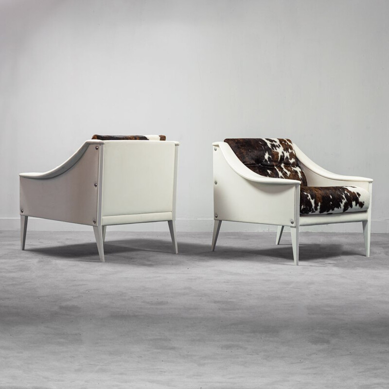 Paar vintage Dezza fauteuils van Poltrona Frau voor Gio Ponti, 1990