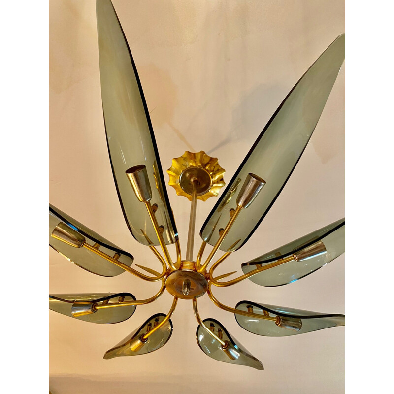 Vintage chandelier modele Dahlia by Fontana Arte, 1960s