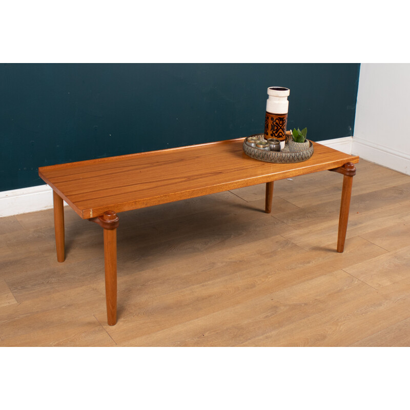 Vintage solid teak coffee table, 1960