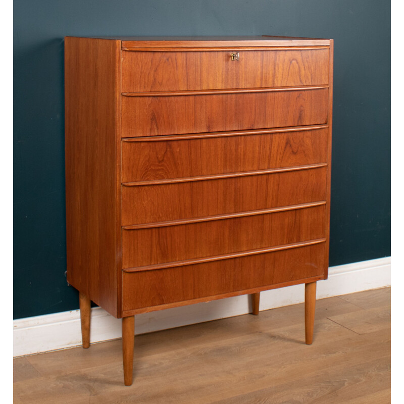 Cassettiera danese d'epoca in teak, 1960