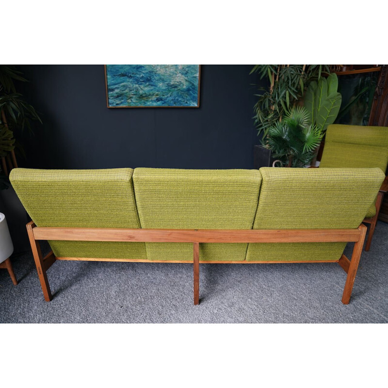 Mid century teak framed and fabric living room set by Guy Rogers, 1960s