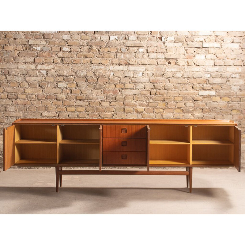 Scandinavian teak sideboard with 4 doors and 3 drawers, 1960