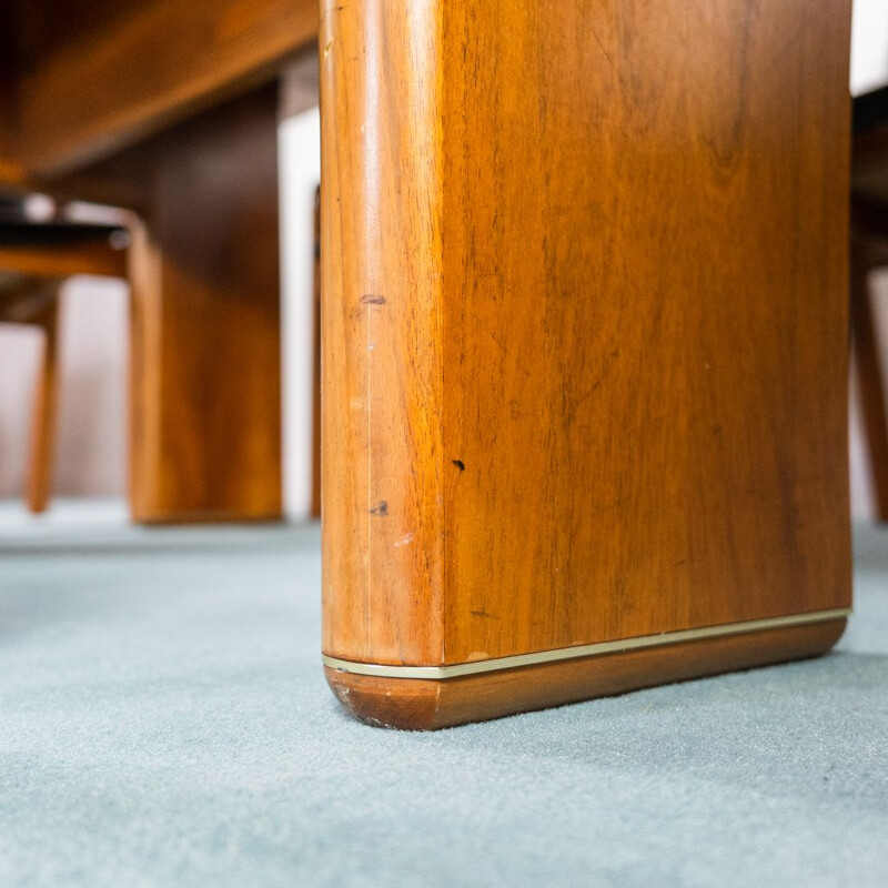 Mesa de reuniones vintage de madera, 1970