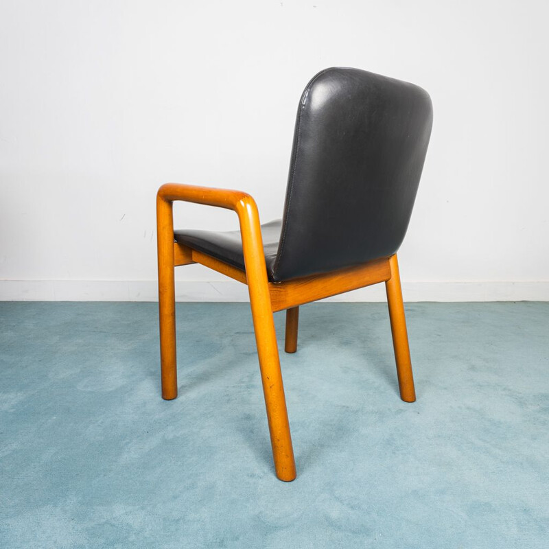 Bureau de réunion vintage en bois, 1970