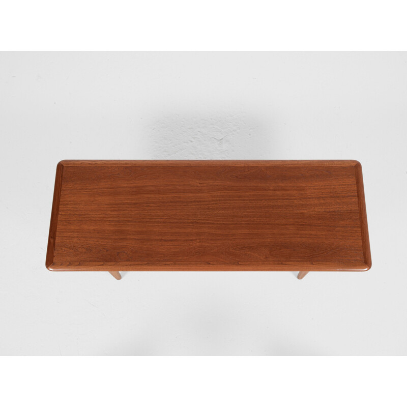 Mid century Danish coffee table in teak, oakwood and cane by Kurt Østervig for Jason Møbler, 1950s