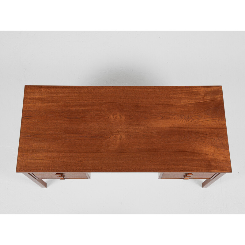 Scrivania compatta danese d'epoca in teak con 2x3 cassetti, 1960