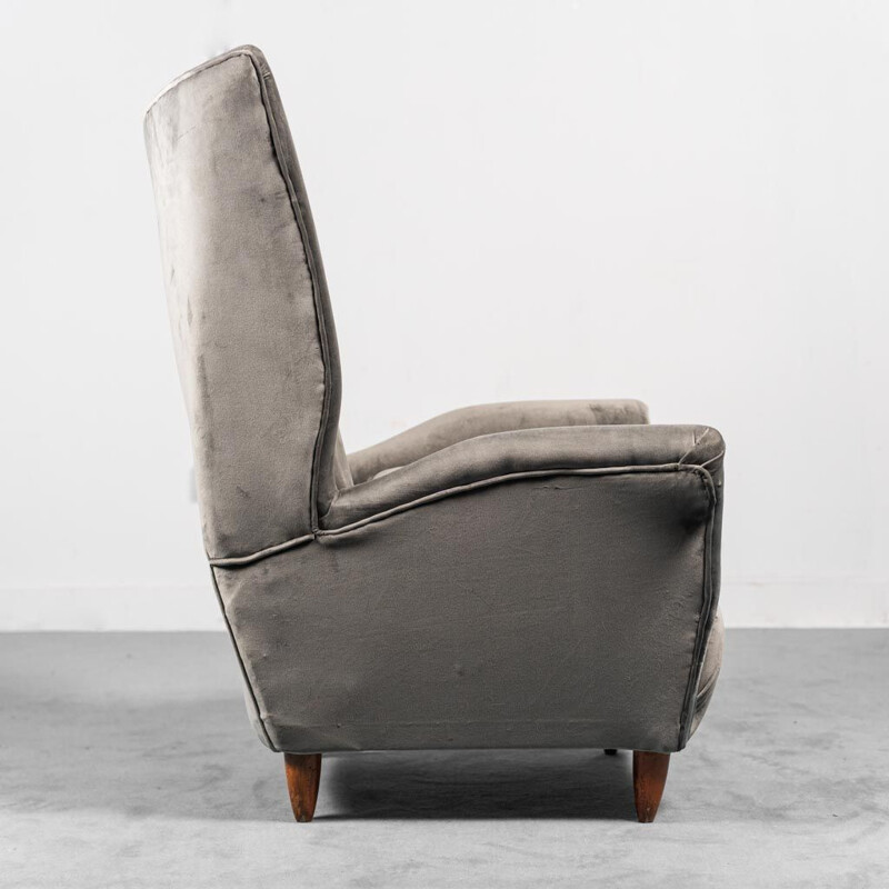 Vintage-Samt-Sessel von Gio Ponti für Isa Bergamo, 1950