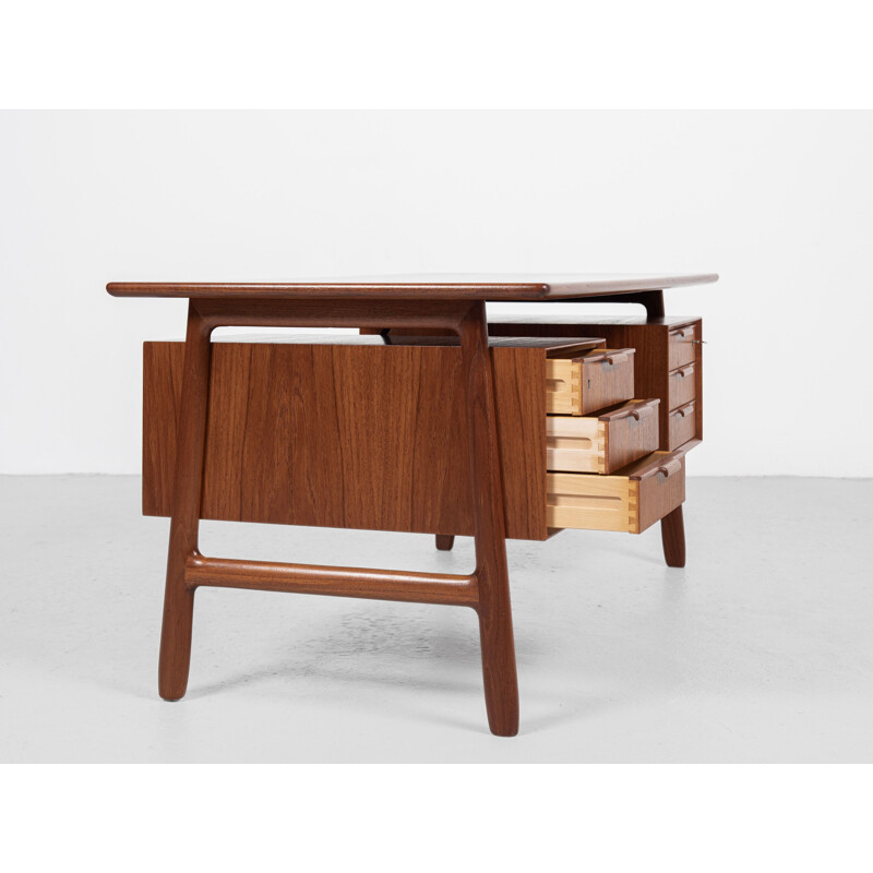 Mid century Danish model 75 desk in teak by Omann Jun, 1960s