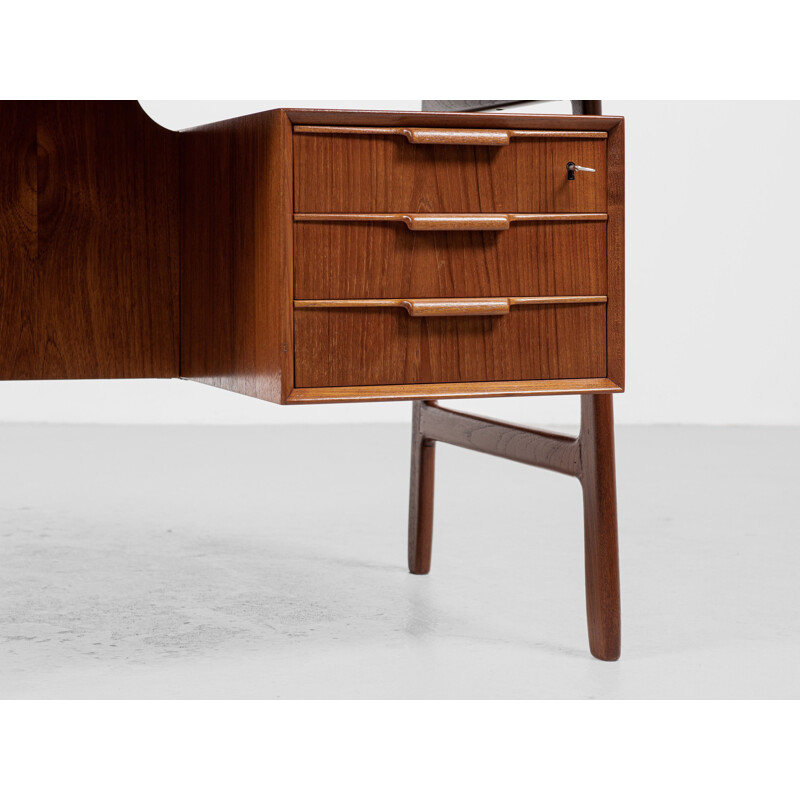 Mid century Danish model 75 desk in teak by Omann Jun, 1960s