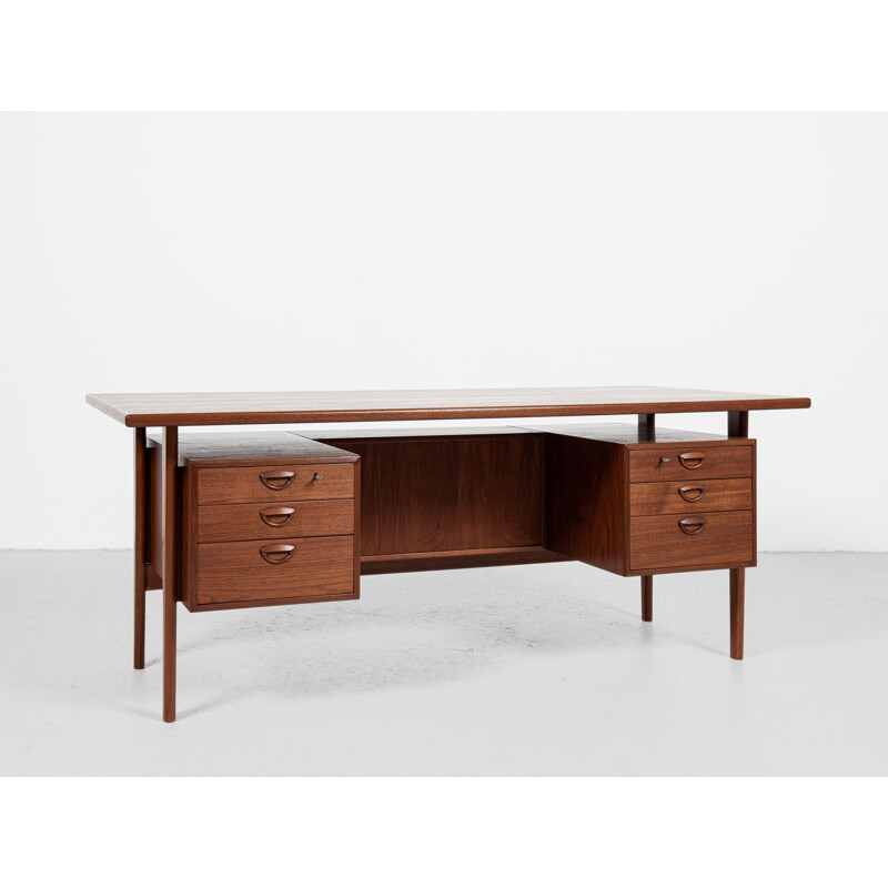 Vintage Deens teakhouten bureau van Kai Kristiansen voor Fm, 1960