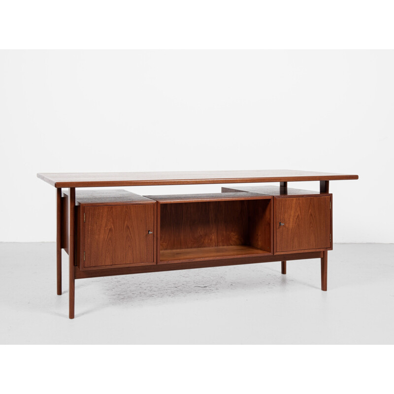 Vintage Deens teakhouten bureau van Kai Kristiansen voor Fm, 1960