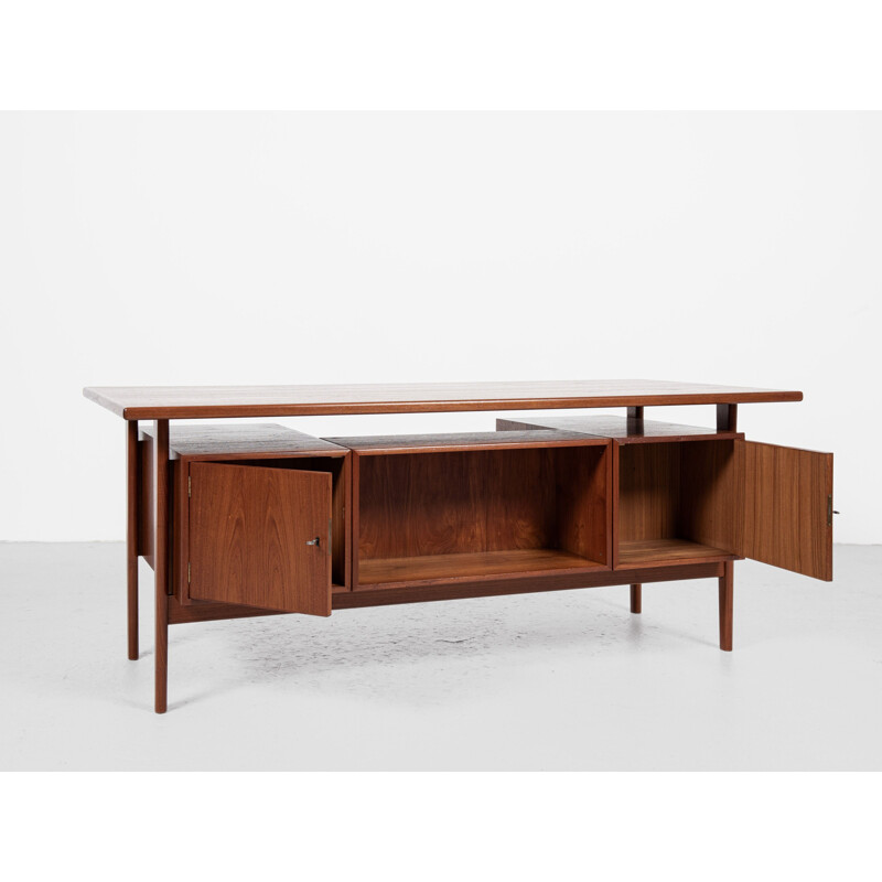 Mid century Danish desk in teak by Kai Kristiansen for Fm, 1960s