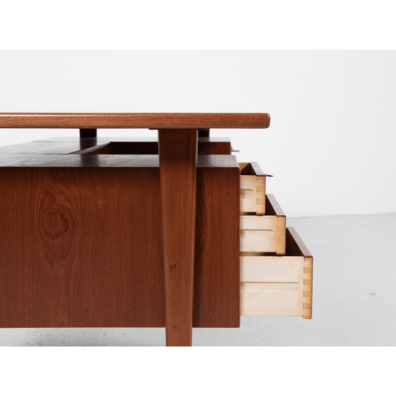 Mid century Danish desk in teak by Kai Kristiansen for Fm, 1960s