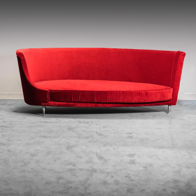 Vintage 3-seater velvet sofa by Massimo Iosa Ghini for Moroso, 1980s