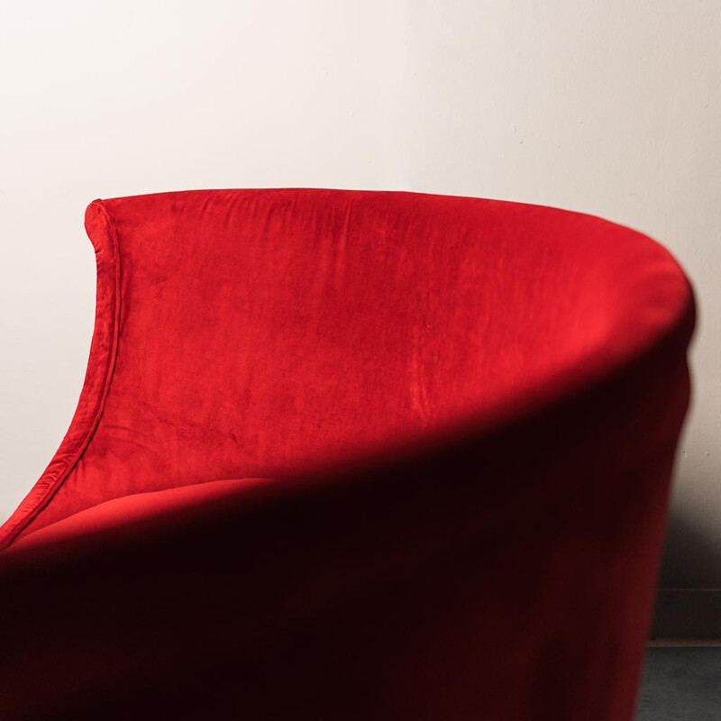 Vintage 3-seater velvet sofa by Massimo Iosa Ghini for Moroso, 1980s