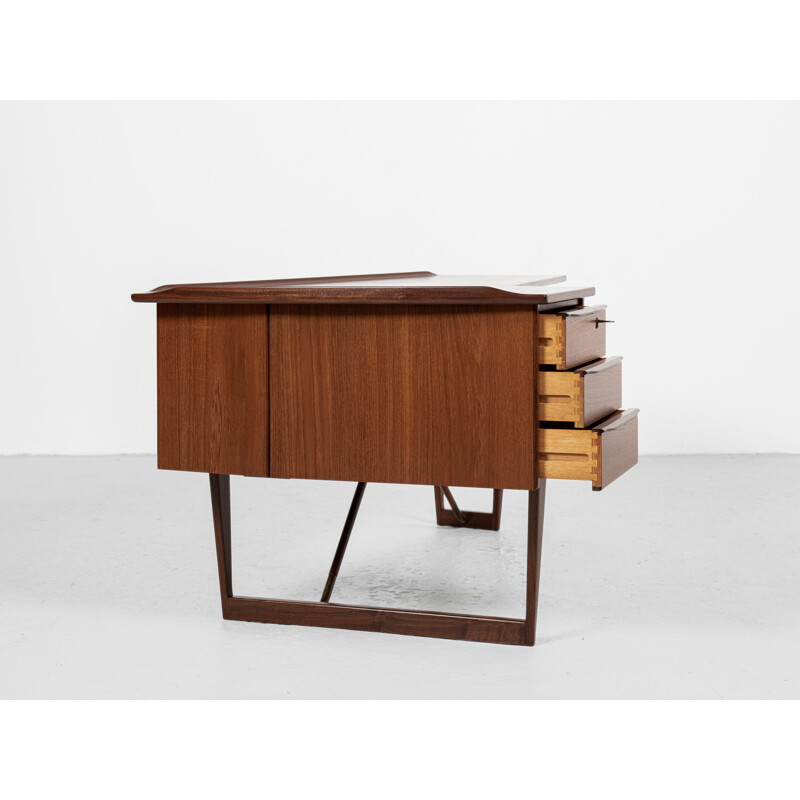 Bureau Boomerang vintage en teck de Peter Løvig Nielsen, Danemark 1960