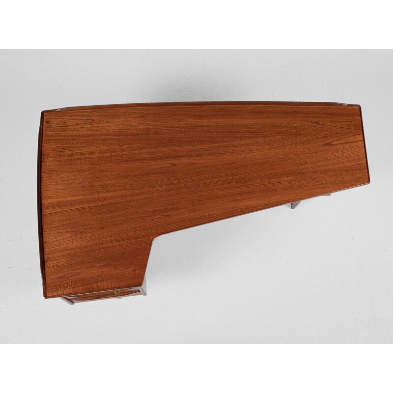 Vintage Boomerang desk in teak by Peter Løvig Nielsen, Denmark 1960