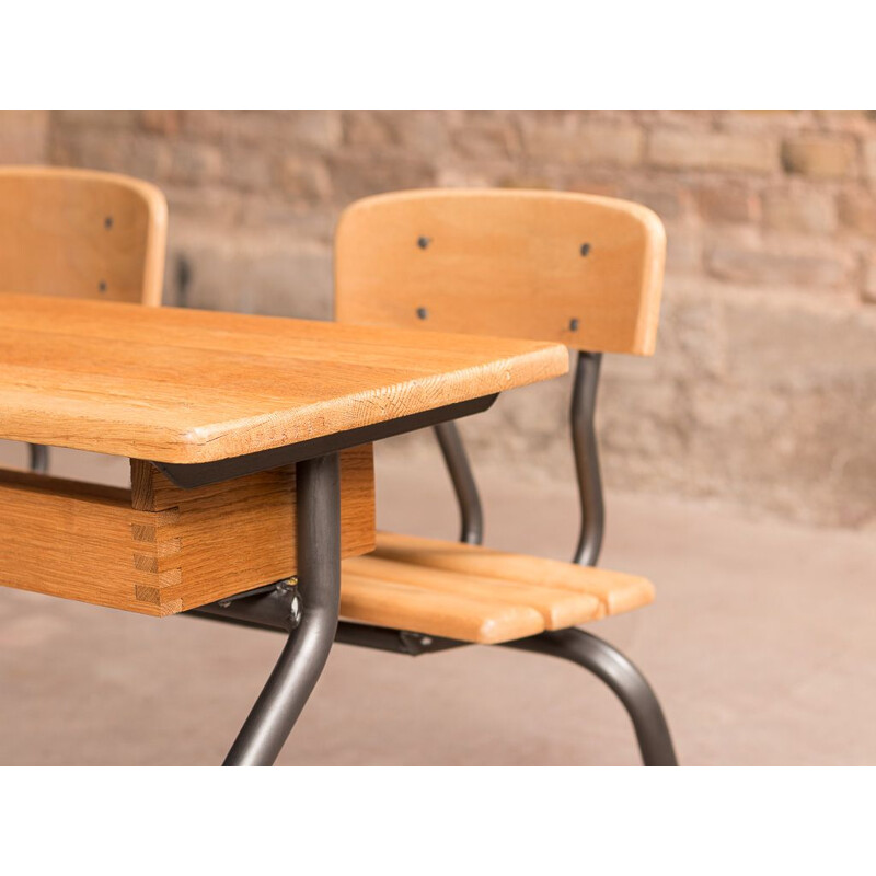 Vintage double school desk, 1960